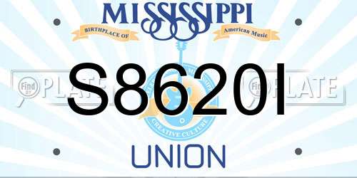 S8620I Mississippi License Plate