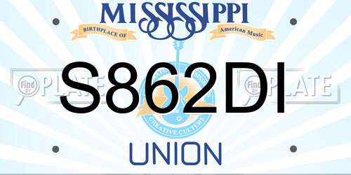 S862DI Mississippi License Plate
