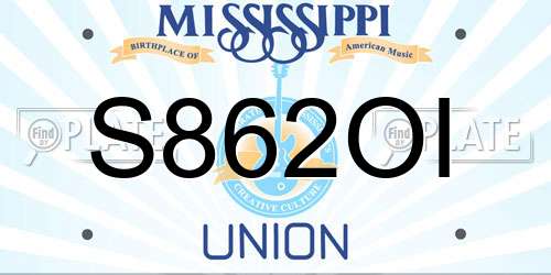 S862OI Mississippi License Plate