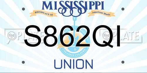 S862QI Mississippi License Plate