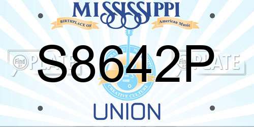 S8642P Mississippi License Plate