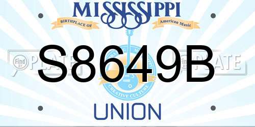 S8649B Mississippi License Plate