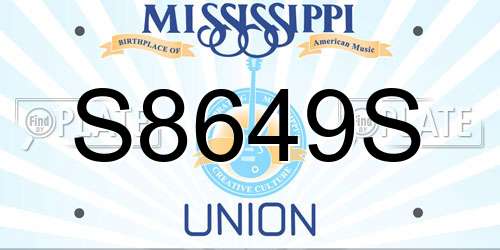 S8649S Mississippi License Plate