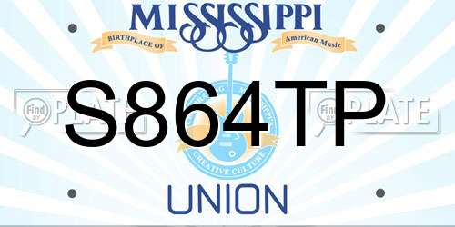 S864TP Mississippi License Plate