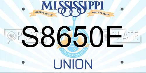 S8650E Mississippi License Plate