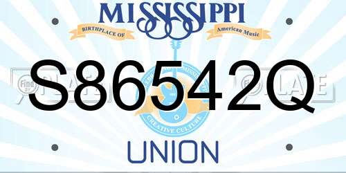S86542Q Mississippi License Plate