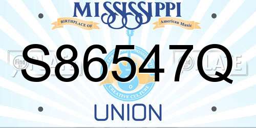 S86547Q Mississippi License Plate