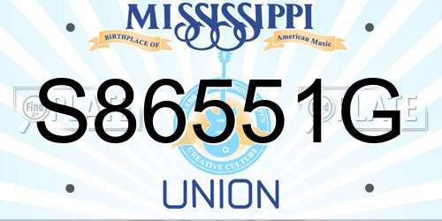 S86551G Mississippi License Plate