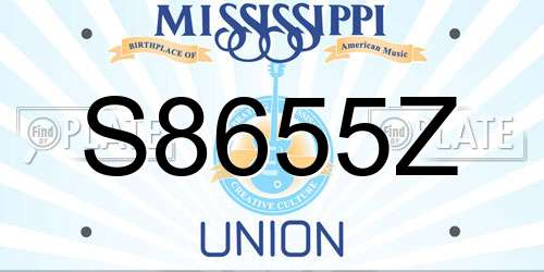 S8655Z Mississippi License Plate