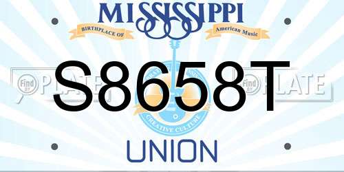 S8658T Mississippi License Plate