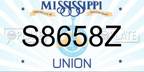 S8658Z Mississippi License Plate