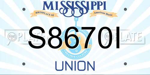 S8670I Mississippi License Plate