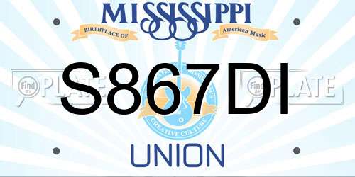 S867DI Mississippi License Plate
