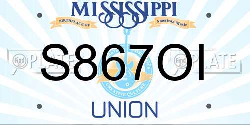 S867OI Mississippi License Plate