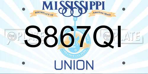 S867QI Mississippi License Plate