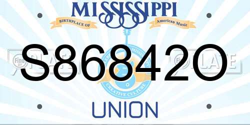 S86842O Mississippi License Plate