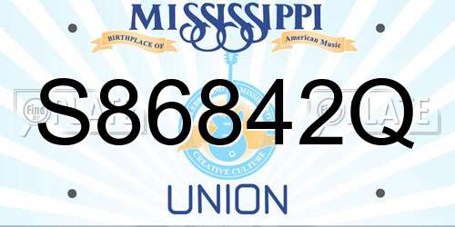 S86842Q Mississippi License Plate