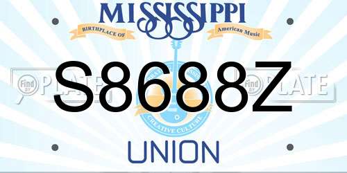 S8688Z Mississippi License Plate