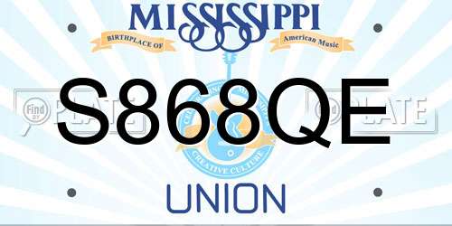 S868QE Mississippi License Plate