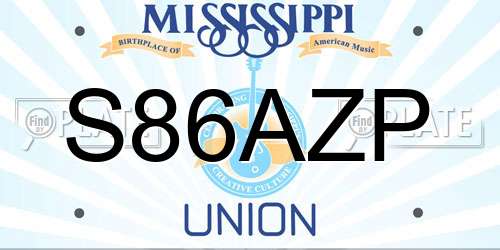 S86AZP Mississippi License Plate