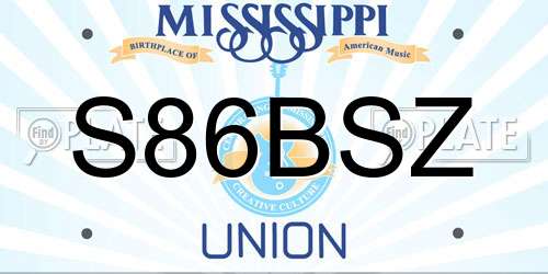 S86BSZ Mississippi License Plate