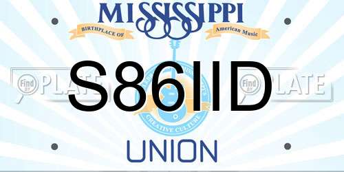 S86IID Mississippi License Plate