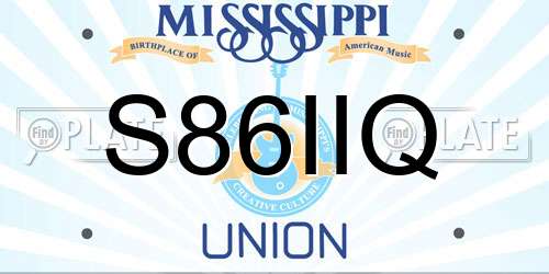 S86IIQ Mississippi License Plate