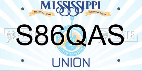 S86QAS Mississippi License Plate
