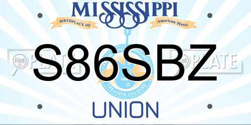 S86SBZ Mississippi License Plate