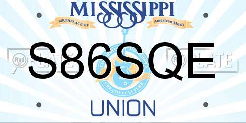 S86SQE Mississippi License Plate