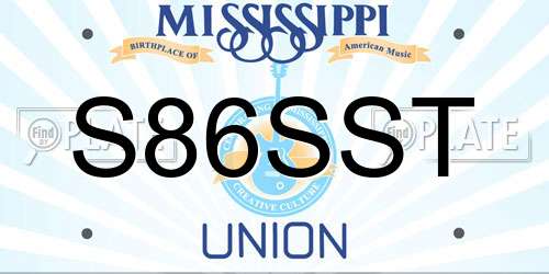 S86SST Mississippi License Plate