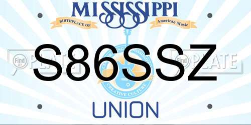 S86SSZ Mississippi License Plate