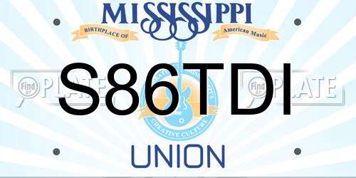 S86TDI Mississippi License Plate