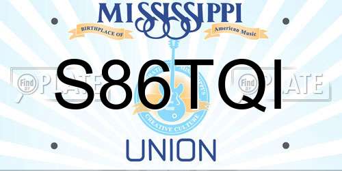 S86TQI Mississippi License Plate