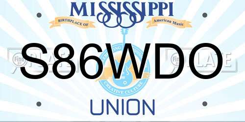 S86WDO Mississippi License Plate