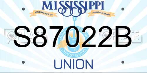 S87022B Mississippi License Plate