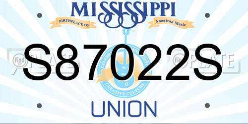 S87022S Mississippi License Plate