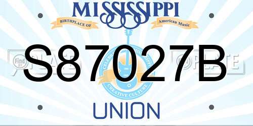S87027B Mississippi License Plate