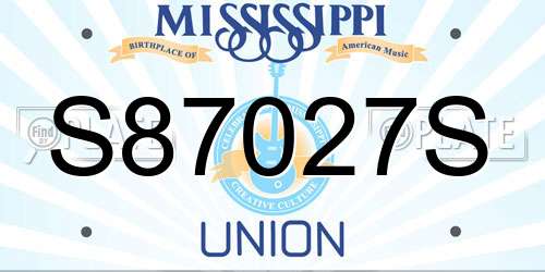 S87027S Mississippi License Plate