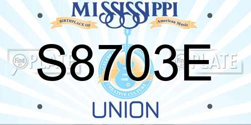 S8703E Mississippi License Plate
