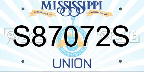 S87072S Mississippi License Plate