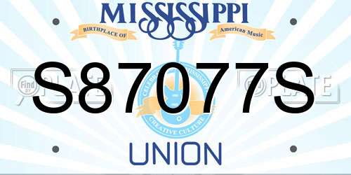 S87077S Mississippi License Plate