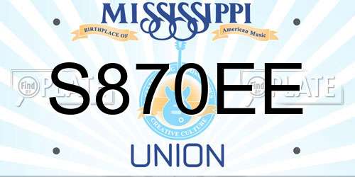 S870EE Mississippi License Plate