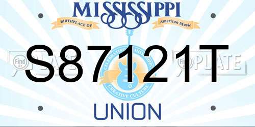 S87121T Mississippi License Plate