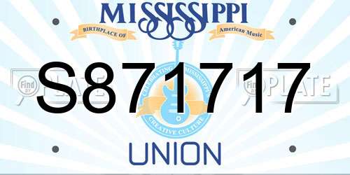 S871717 Mississippi License Plate