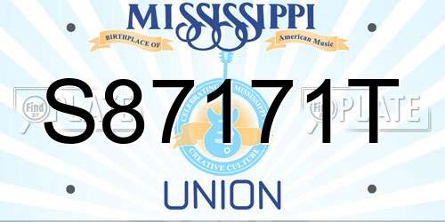 S87171T Mississippi License Plate