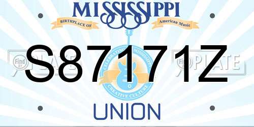 S87171Z Mississippi License Plate