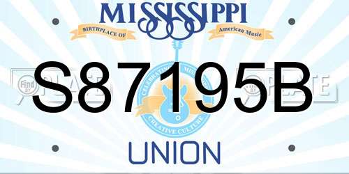 S87195B Mississippi License Plate