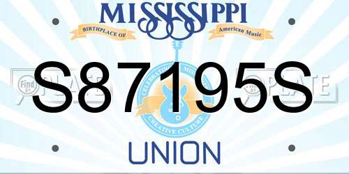 S87195S Mississippi License Plate