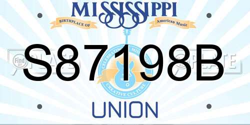 S87198B Mississippi License Plate